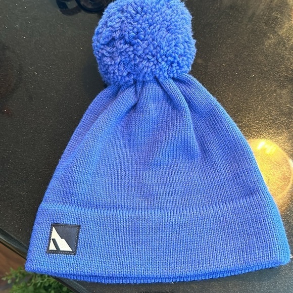 Vintage Serac Handmade in USA Blue PomPom 100% Wool Beanie - Picture 8 of 8